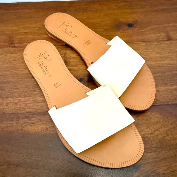 Joie a la Plage Women's Cream Slide Sandals - Picture 1 of 4